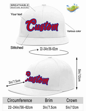 Custom White Red-Royal Casual Sport Baseball Cap