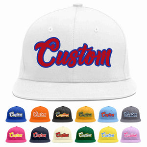 Custom White Red-Royal Casual Sport Baseball Cap