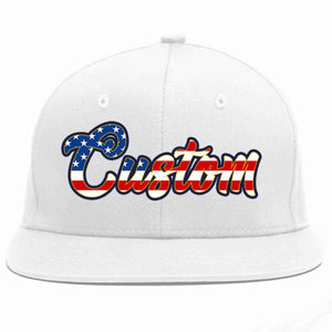 Custom White Vintage USA Flag-Gold Casual Sport Baseball Cap