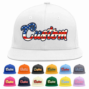 Custom White Vintage USA Flag-Gold Casual Sport Baseball Cap