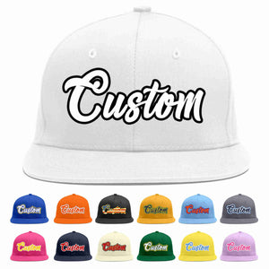 Custom White White-Black Casual Sport Baseball Cap