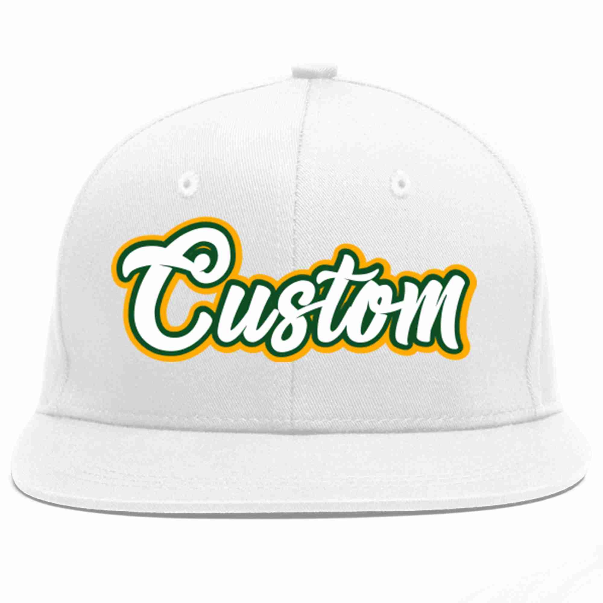 Casquette de baseball de sport décontractée blanche et verte Kelly personnalisée