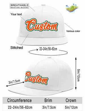 Custom White Orange-White Casual Sport Baseball Cap