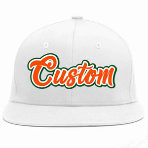 Custom White Orange-White Casual Sport Baseball Cap