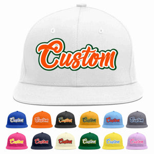 Casquette de baseball sport décontractée personnalisée blanc orange-blanc