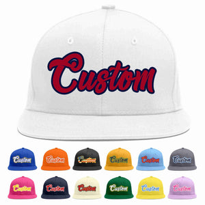 Custom White Red-Navy Casual Sport Baseball Cap