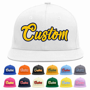 Casquette de baseball sport décontractée personnalisée en or blanc-marine