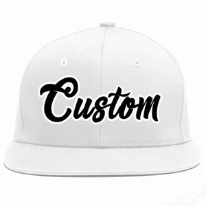 Custom White Black-White Casual Sport Baseball Cap