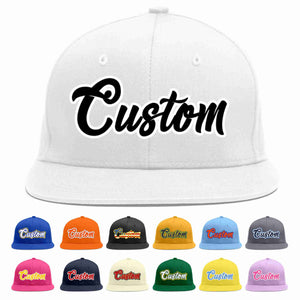 Custom White Black-White Casual Sport Baseball Cap