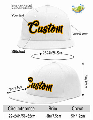 Custom White Black-Yellow Casual Sport Baseball Cap