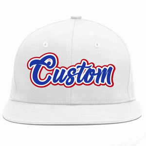 Custom White Royal-White Casual Sport Baseball Cap