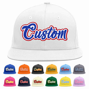 Custom White Royal-White Casual Sport Baseball Cap