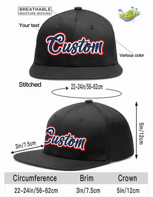 Custom Black Navy-White Casual Sport Baseball Cap