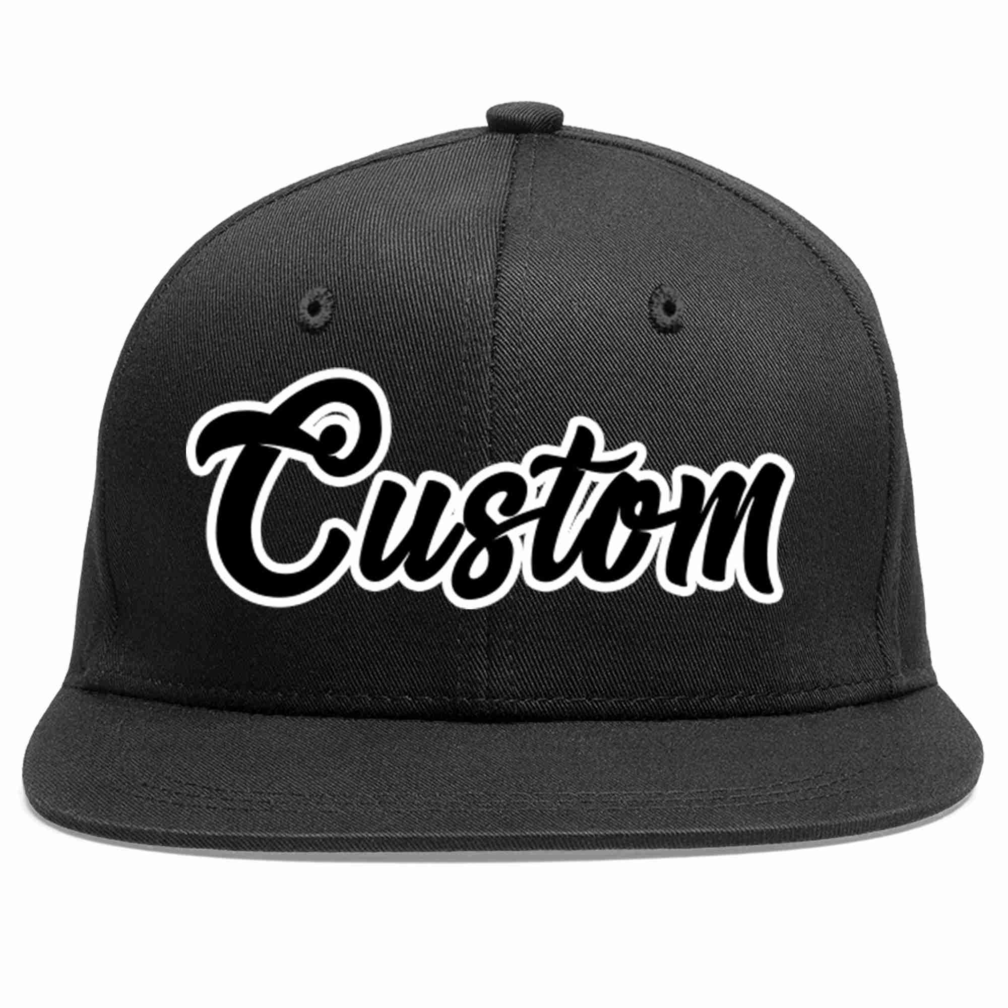 Custom Black Black-White Casual Sport Baseball Cap