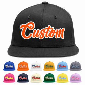 Casquette de baseball sport décontractée personnalisée noir orange-blanc