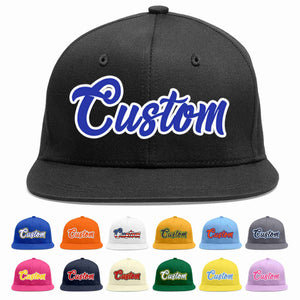 Casquette de baseball sport décontractée noire royale-blanche personnalisée