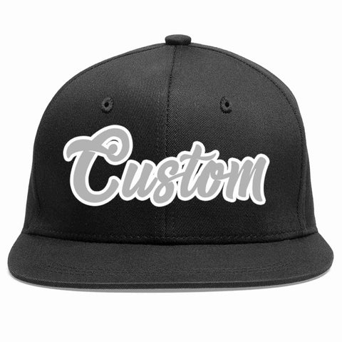 Custom Black Gray-White Casual Sport Baseball Cap