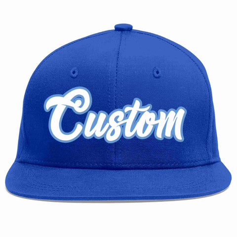 Custom Royal White-Light Blue Casual Sport Baseball Cap