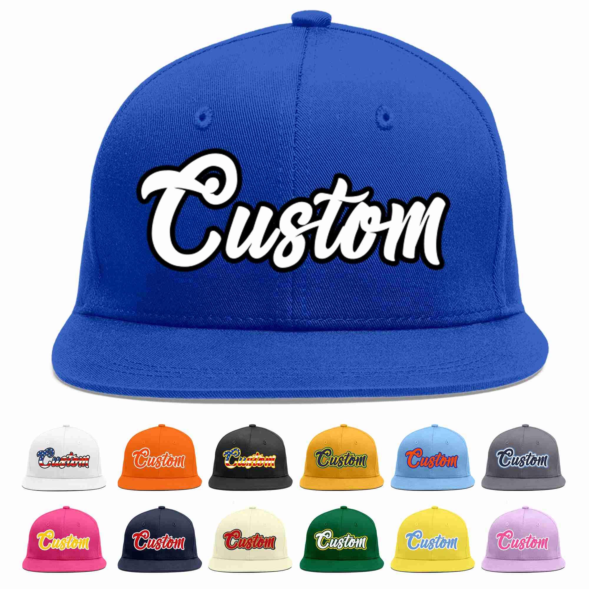 Custom Royal White-Black Casual Sport Baseball Cap