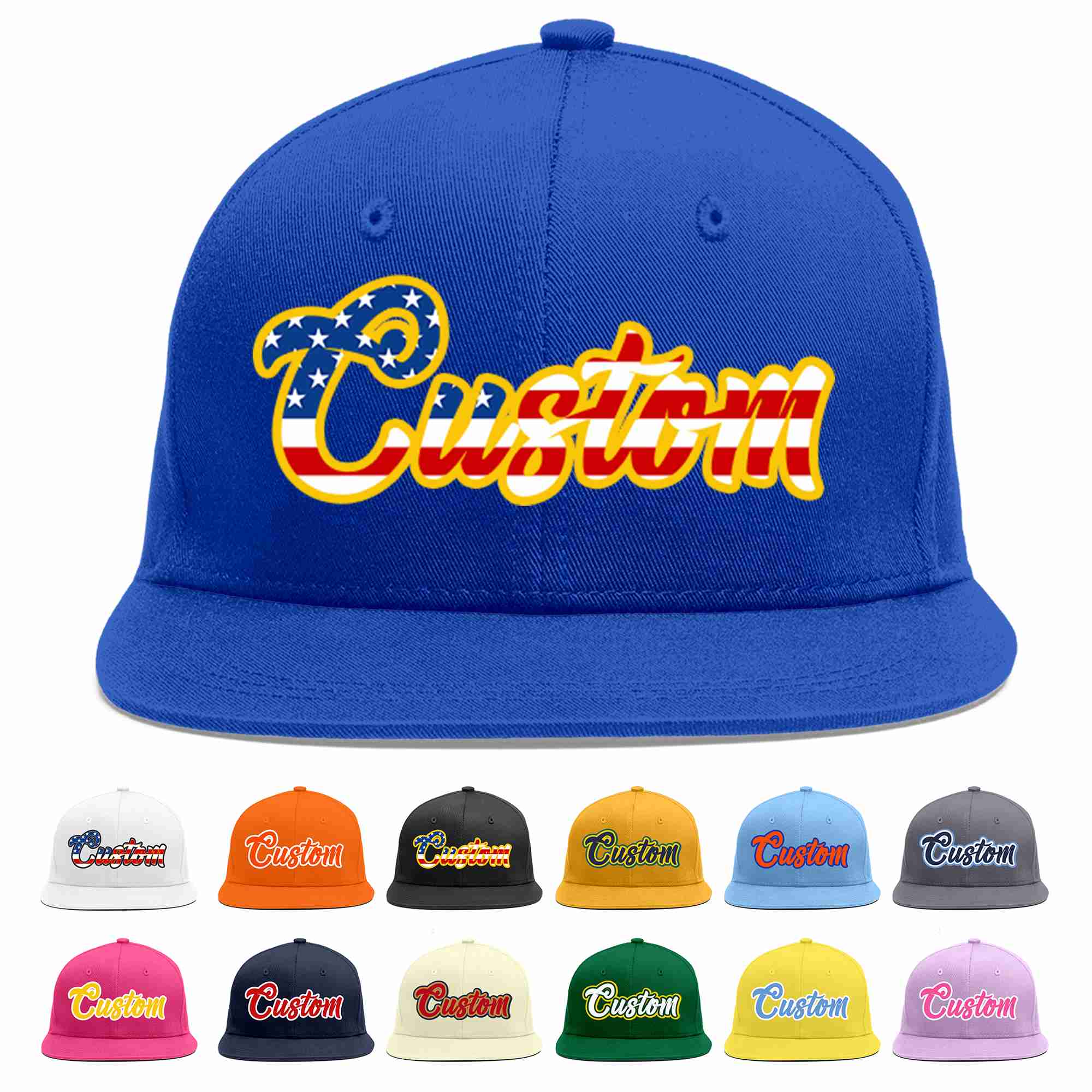 Custom Royal USA-Gold Casual Sport Baseball Cap