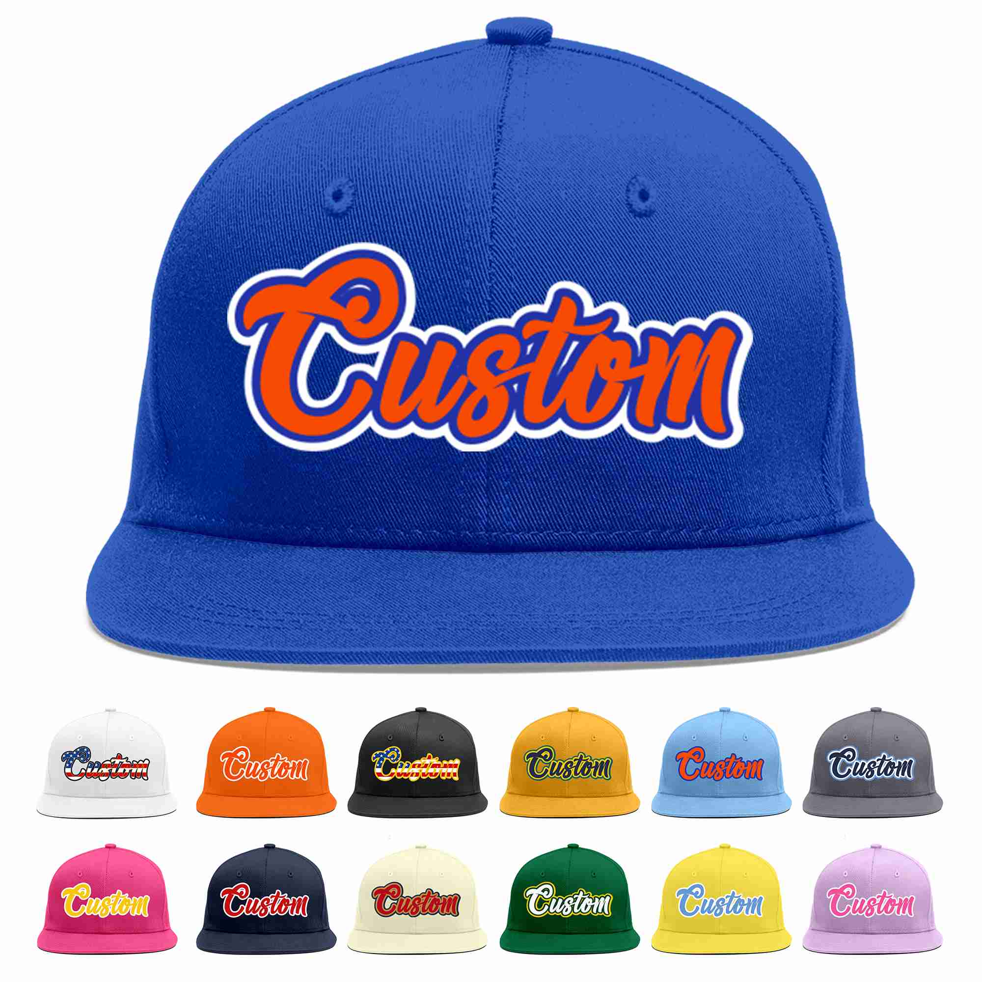 Custom Royal Orange-Royal Casual Sport Baseball Cap