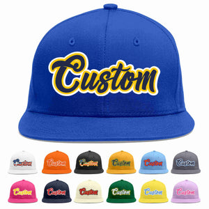 Custom Royal Navy-Gold Casual Sport Baseball Cap