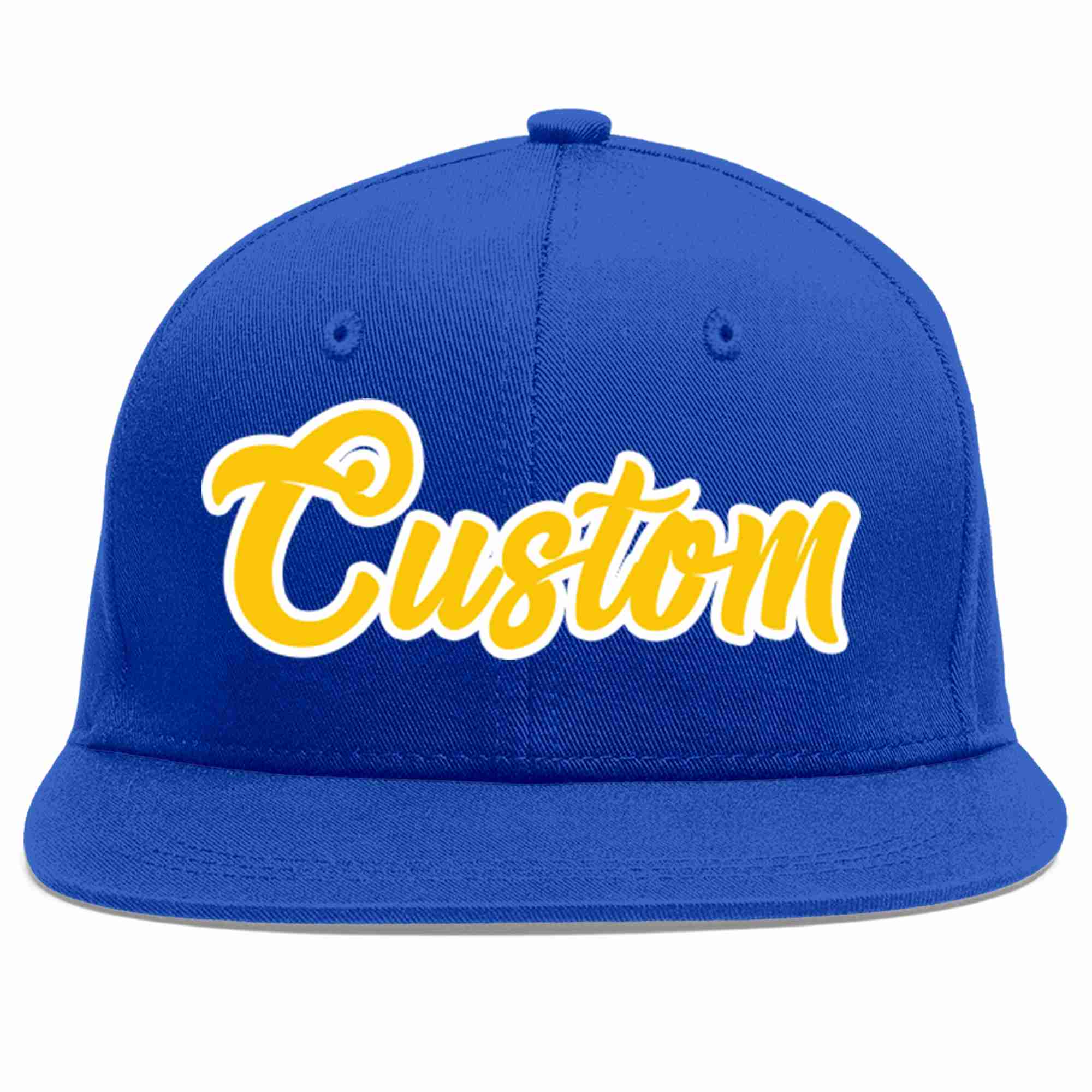 Custom Royal Gold-White Casual Sport Baseball Cap