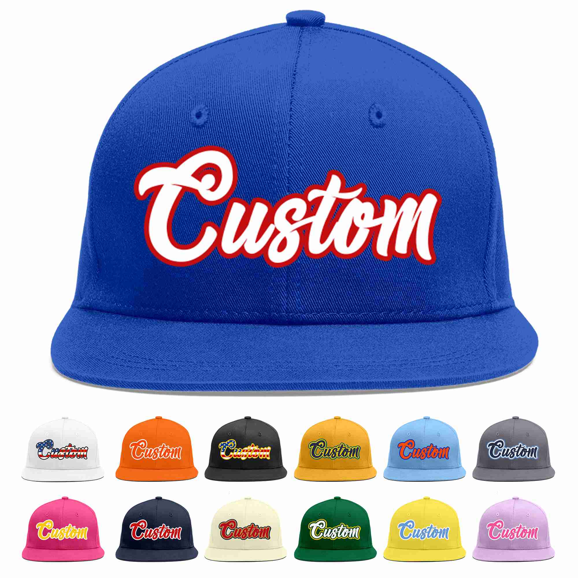 Custom Royal White-Red Casual Sport Baseball Cap