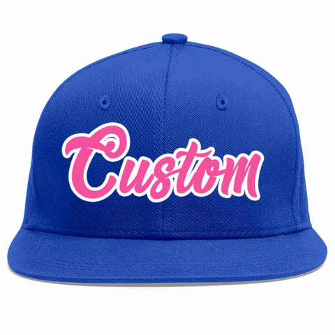 Custom Royal Pink-White Casual Sport Baseball Cap