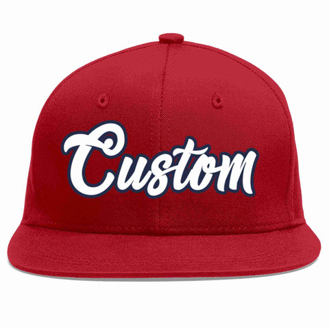 Custom Red White-Navy Casual Sport Baseball Cap