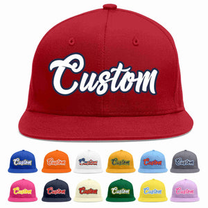 Custom Red White-Navy Casual Sport Baseball Cap