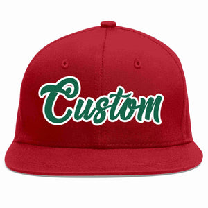 Casquette de baseball sport décontractée rouge Kelly vert-blanc personnalisée