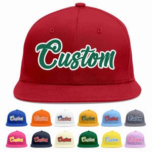 Casquette de baseball sport décontractée rouge Kelly vert-blanc personnalisée