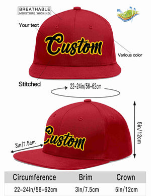 Custom Red Black-Gold Casual Sport Baseball Cap