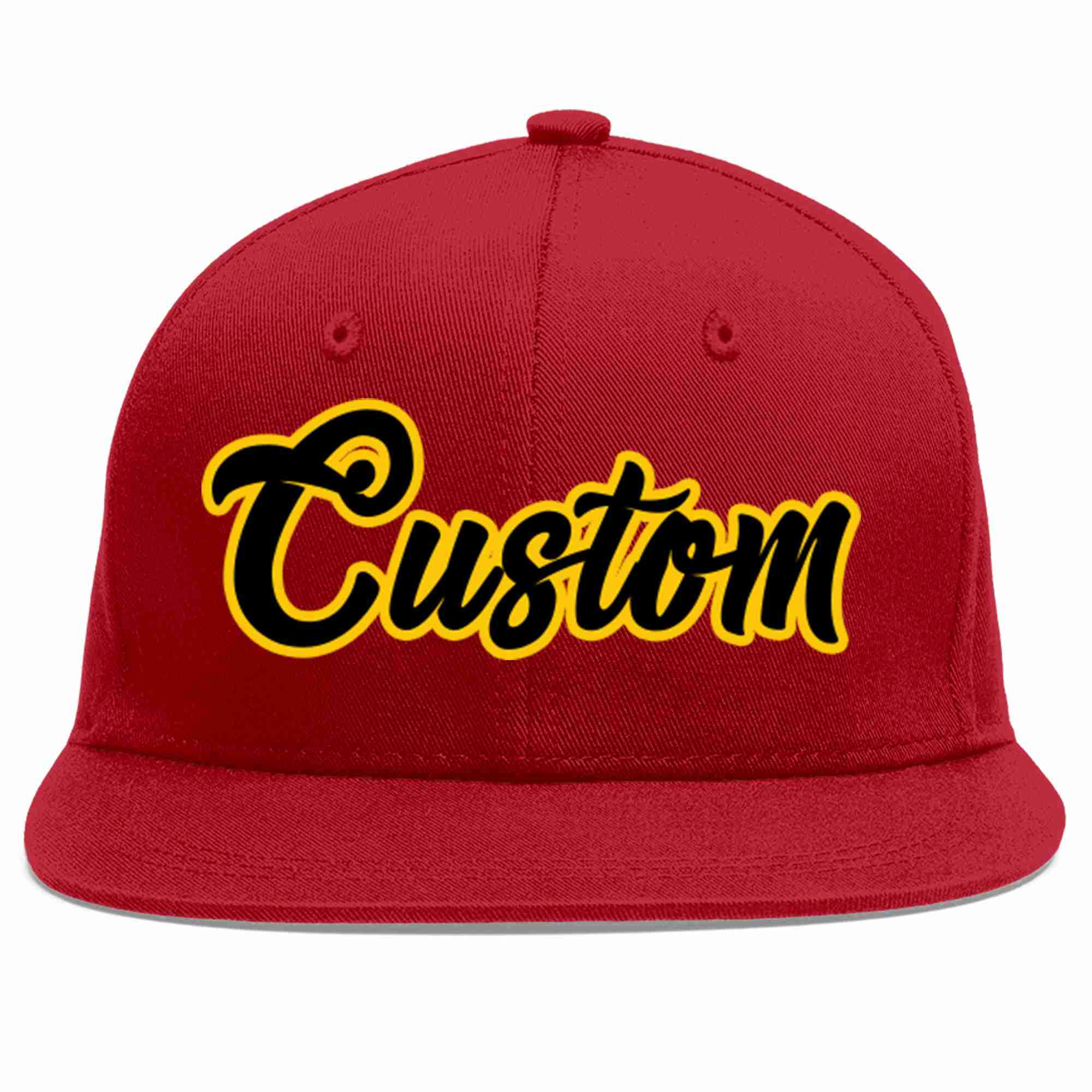 Custom Red Black-Gold Casual Sport Baseball Cap