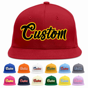 Custom Red Black-Gold Casual Sport Baseball Cap