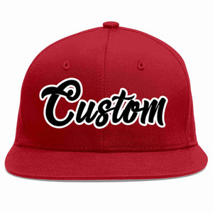 Casquette de baseball sport décontractée rouge noir-blanc personnalisée