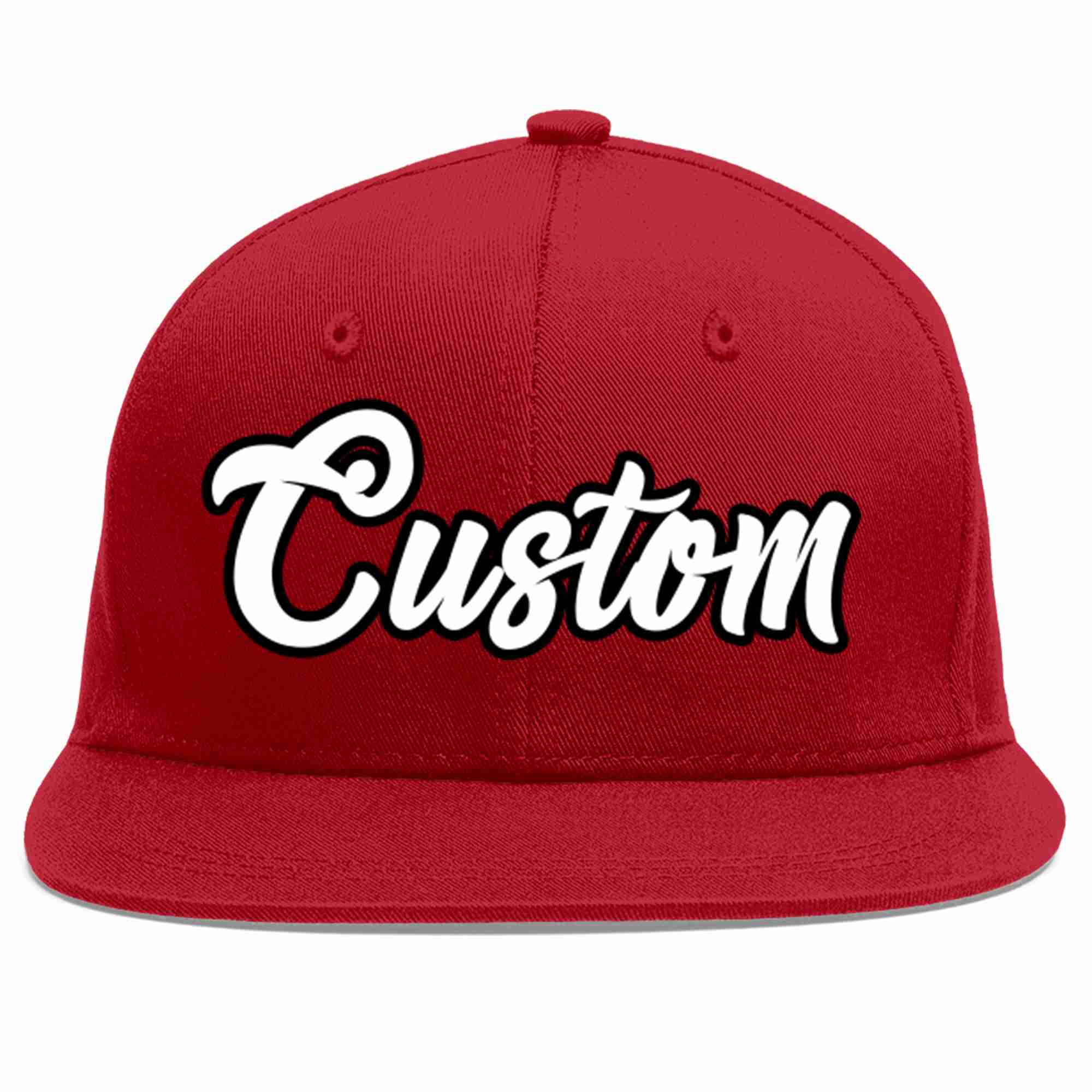 Custom Red White-Black Casual Sport Baseball Cap