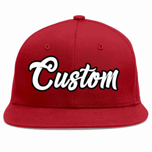 Casquette de baseball sport décontractée rouge blanc-noir personnalisée