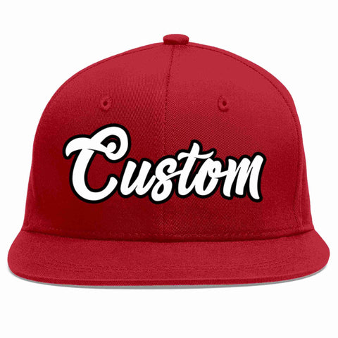 Custom Red White-Black Casual Sport Baseball Cap