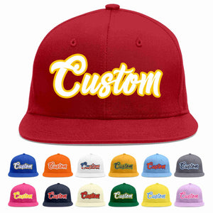 Casquette de baseball sport décontractée rouge blanc-or personnalisée