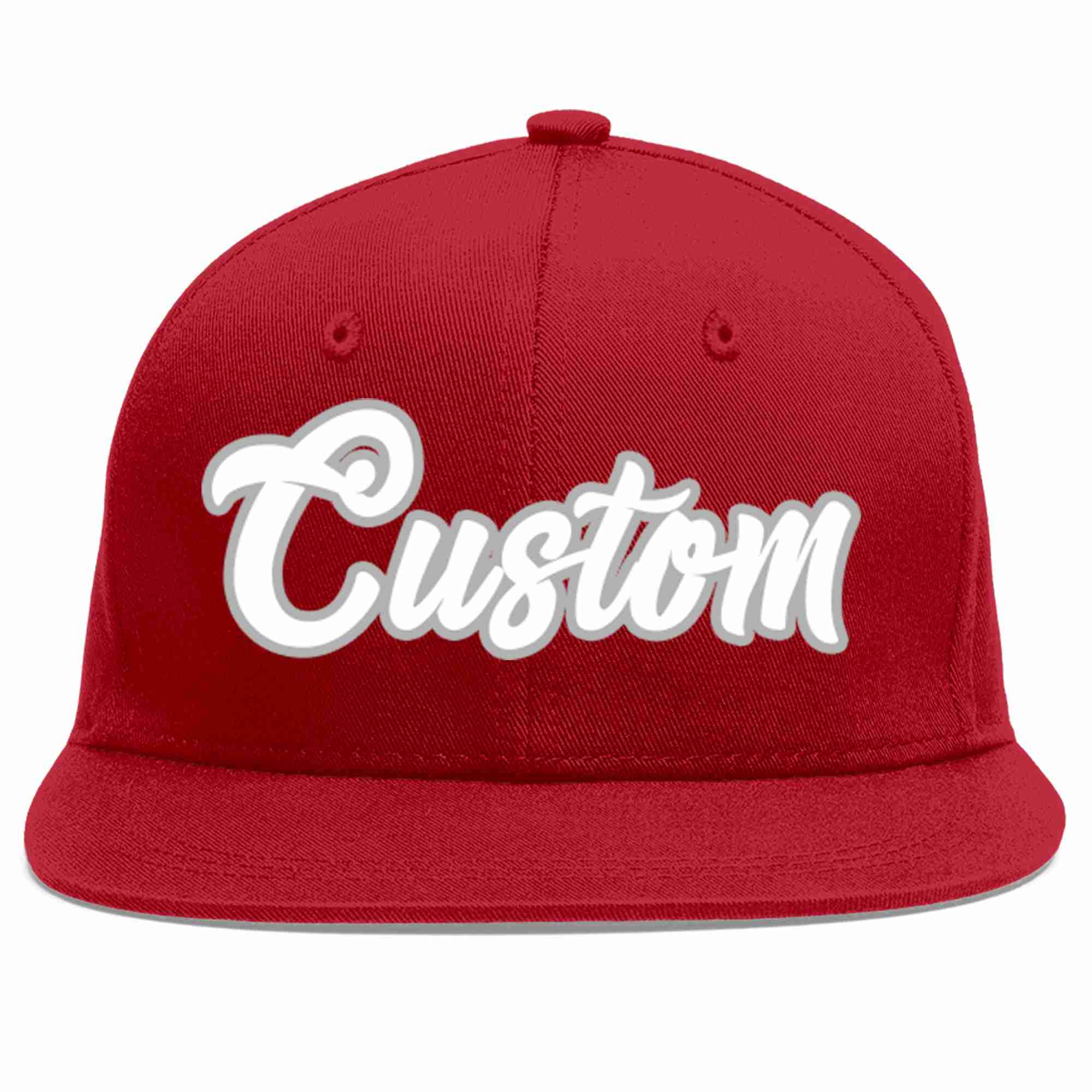 Custom Red White-Gray Casual Sport Baseball Cap