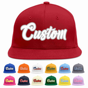 Custom Red White-Gray Casual Sport Baseball Cap