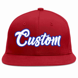 Casquette de baseball sport décontractée rouge blanc-royal personnalisée