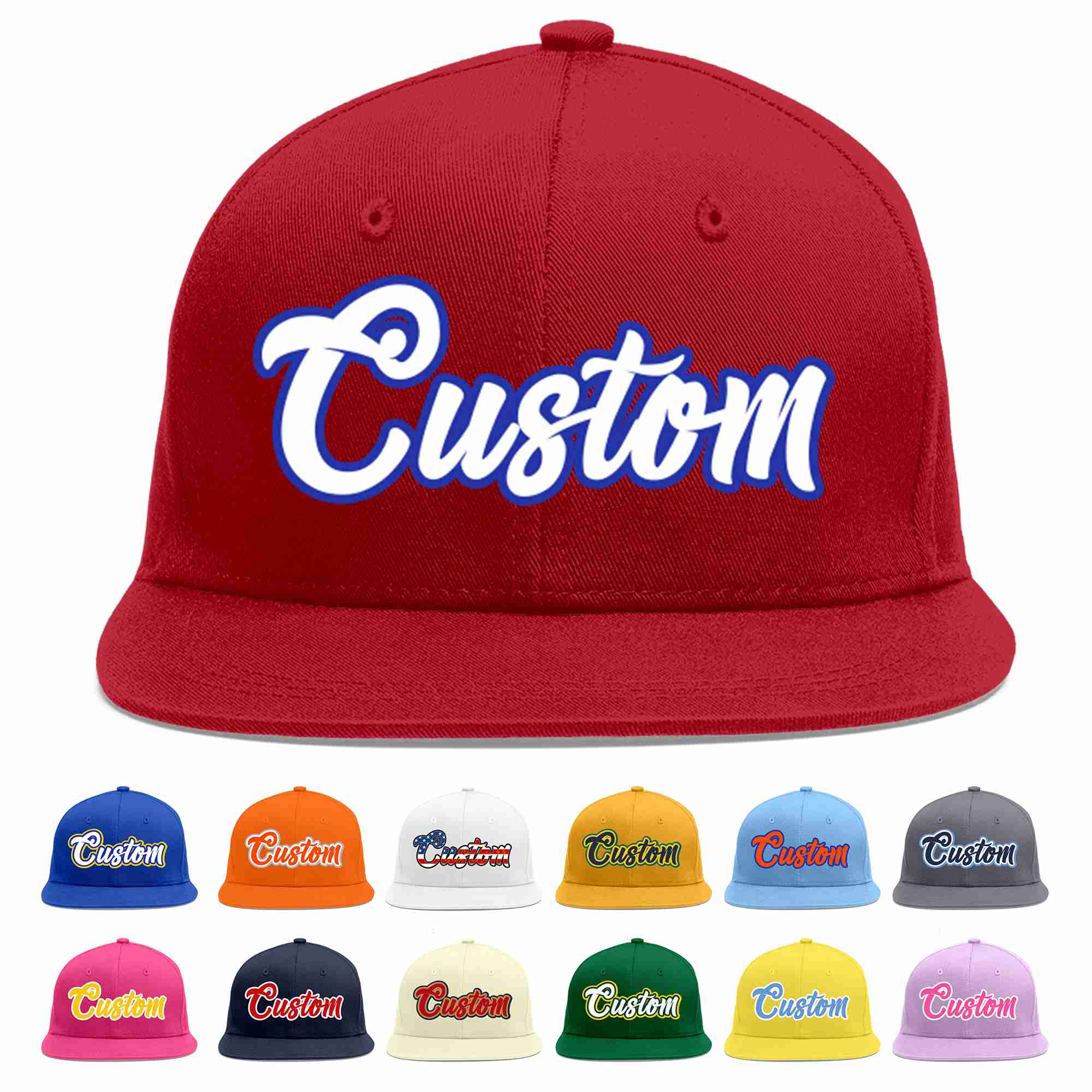 Custom Red White-Royal Casual Sport Baseball Cap