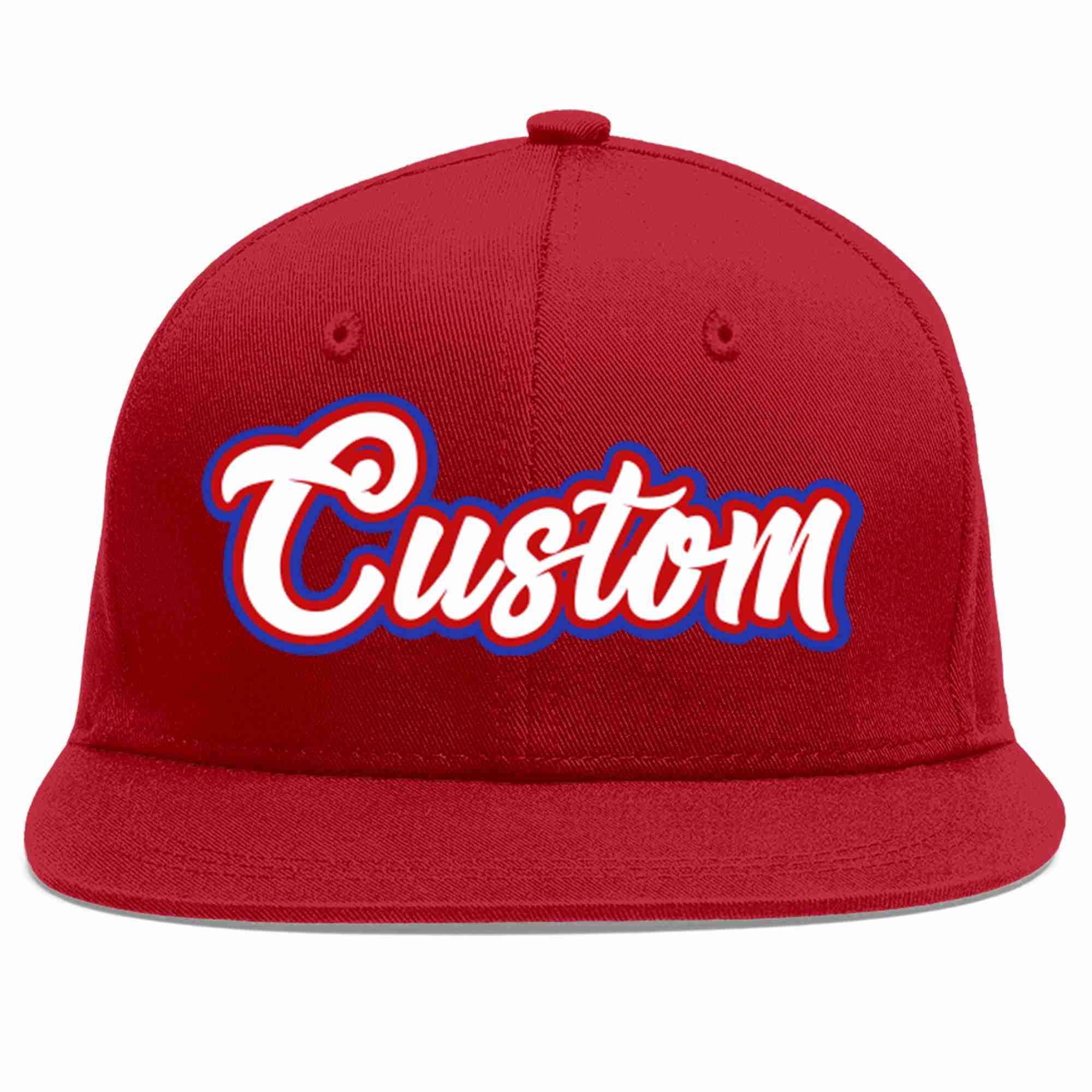 Custom Red White-Red Casual Sport Baseball Cap