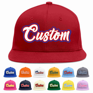 Casquette de baseball sport décontractée rouge blanc-rouge personnalisée