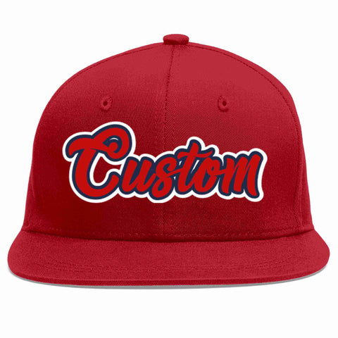 Custom Red Red-Navy Casual Sport Baseball Cap