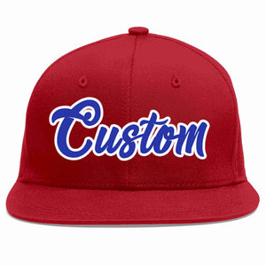 Casquette de baseball sport décontractée rouge royal-blanc personnalisée