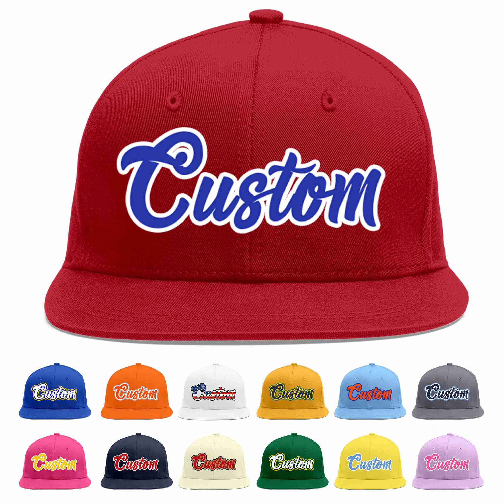 Casquette de baseball sport décontractée rouge royal-blanc personnalisée